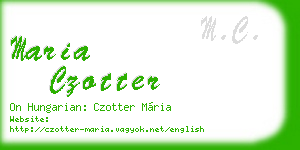 maria czotter business card